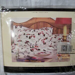 Martex Vintage Flannel "SNOWTIME" Full Size Sheet Set NIP